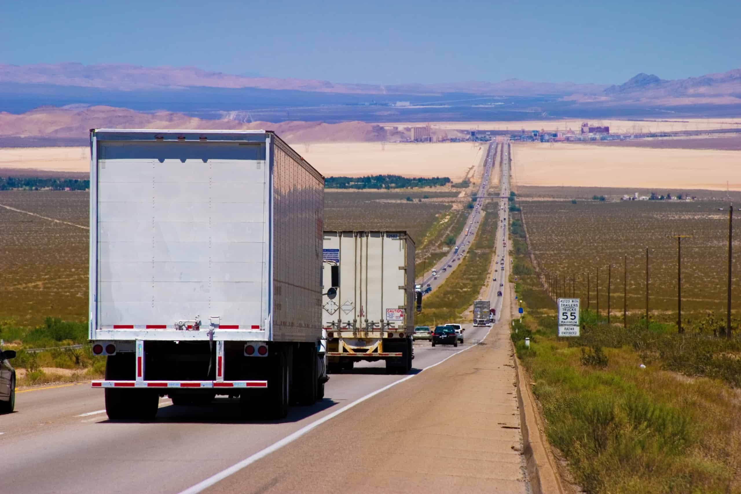 Trucks on the road